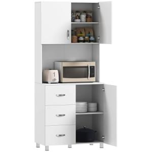 HOMCOM Alacena de Cocina Armario de Cocina Moderno con 3 Ca…