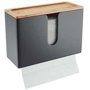 Dispensador de Toallas de Madera de Bambú para Pared o Mesa…