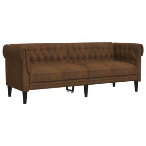vidaXL Sofá Chesterfield de 3 Plazas, Asiento con Respaldo…