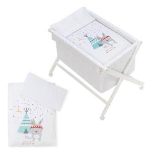 Interbaby 92082-09 - Minicuna de Madera con Textil Tipi Oso…