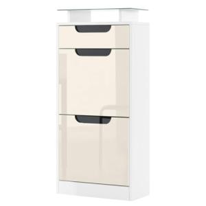 Vladon Gabinete de Zapatos Fiesta V2, Cuerpo en Blanco Mate…