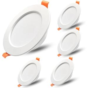 Pack 5 Downlight LED Techo Empotrable 7W Ultra Delgado Down…