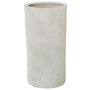 DRW Paraguero Redondo de Ceramica en Blanco Mate 24x24x48 cm