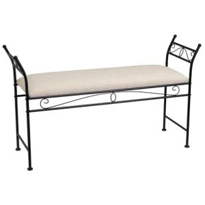 LOLAhome Banqueta Dormitorio Classic Grande de Metal Negro…