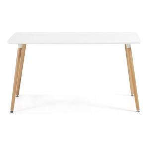 HABITMOBEL Mesa de Comedor Moderna Madera, Tapa Blanca, 160…