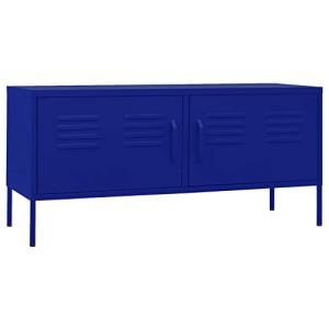 vidaXL Mueble de TV azul marino, mueble de acero con amplio…