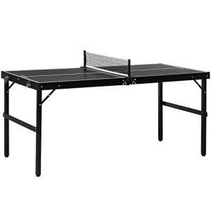SPORTNOW Mesa de Ping Pong Plegable con Marco de Aluminio M…