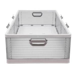Queeucaer Caja de almacenamiento blanca y semitransparente…