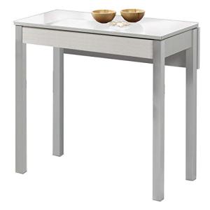 ASTIMESA Mesa de Cocina con Ala Caída de Cristal Blanco 50x…