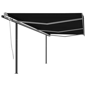 Rantry Toldo retráctil automático con Postes Gris Antracita…