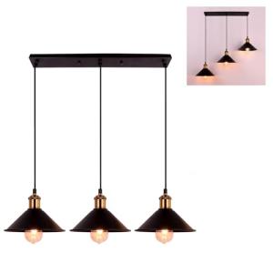 FIRVRE Negro Industrial 3 luces lámparas de techo Diseño re…