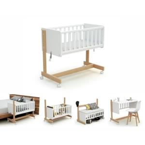 AT4 - Cuna colecho bebé evolutiva CONFORT madera - Blanco/H…