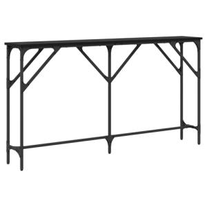 vidaXL Mesa Consola Roble Negro 140X23X75 cm Madera Ingenie…