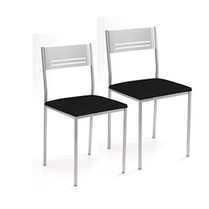 ASTIMESA Dos Sillas de Cocina Metálica Asiento Cuadrado Pol…