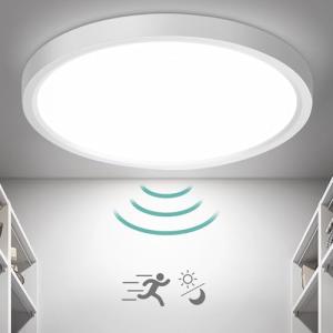 Oraymin LED de techo con sensor crepuscular de radar, 18W 1…
