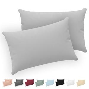 Twinzen® Funda Almohada 40x70 (Juego de 2) - Gris - 100% Al…