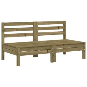 vidaXL Sofá de jardín sin reposabrazos 2 uds Madera Pino im…
