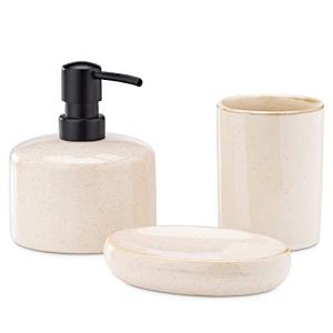 Navaris Set para el baño de 3 Accesorios - Kit de cerámica…