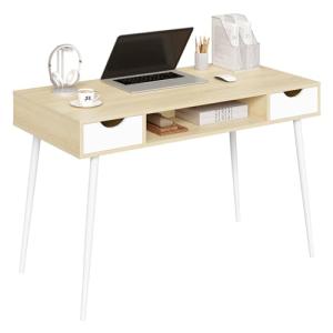 WOLTU Escritorio con 2 Cajones, Mesa de Ordenador 120x60cm,…