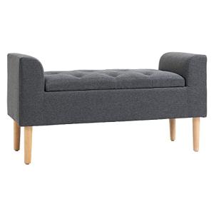 HOMCOM Banqueta de almacenamiento 2 en 1, diseño Chesterfie…