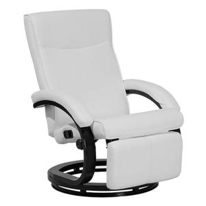 Beliani Sillón reclinable de Piel sintética Blanca Respaldo…