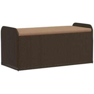 vidaXL Banco de Almacenaje con Cojín, Asiento Exterior, Caj…