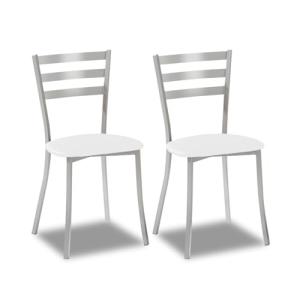 ASTIMESA SCRRBL Dos sillas de Cocina, Metal, Blanco, Altura…