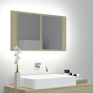 MOONAIRY Armario espejo Baño con luz LED, Armario Baño Pare…