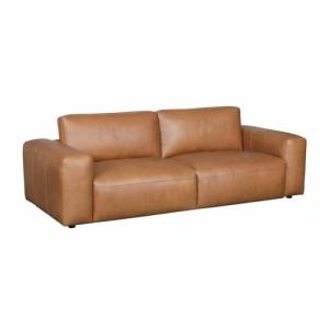 Vente-unique - Sofá de 3 plazas de Cuero marrón LAVANE