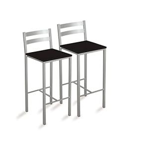 ASTIMESA Dos Taburetes Altos de Cocina con Franjas horizont…