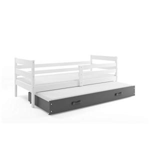 Interbeds Cama Nido Eric, en Color Blanco,cajón Gris, 200x9…