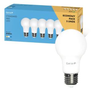 Garza - Pack 5 Bombillas Led Estándar, Casquillo E27, Luz C…