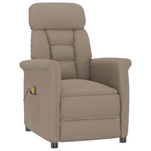 vidaXL Sillón de Masaje Tela Microfibra taupé