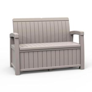 Banco Arcón de Resina para Jardín Gardiun Vita Light Gray 1…