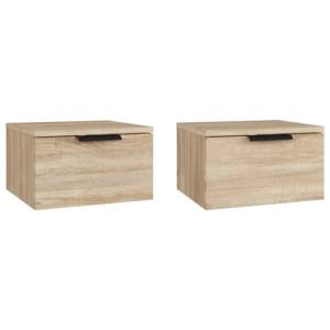 vidaXL 2X Mesita de Noche de Pared Flotante Muebles Dormito…