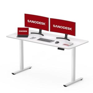 SANODESK 120 x 60 cm Escritorio Elevable Eléctrico con Tabl…