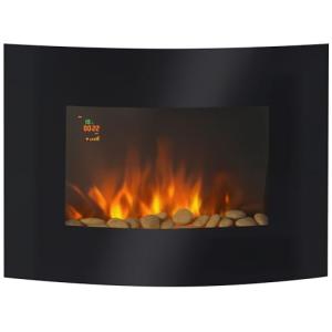 HOMCOM Chimenea Eléctrica Tipo Estufa de Pared con Efecto L…