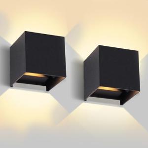 YICALE Aplique Pared Exterior 2 Pzs,12W IP65 Impermeable La…