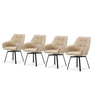 TUKAILAI Juego de 4 sillas de comedor giratorias informales…