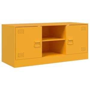 vidaXL Mueble para TV de Acero Amarillo Mostaza 99x39x44 cm…