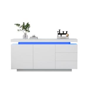entapuk Aparador de 2 puertas y 3 cajones, 140 x 35 x 72,5…