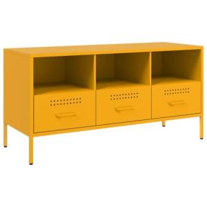 vidaXL Mueble para TV Acero Amarillo Mostaza 100,5x39x50,5…