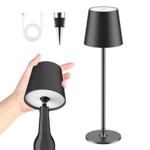 LUCKEA Lampara de Mesa LED Inalámbrica Lámpara de Mesa bate…