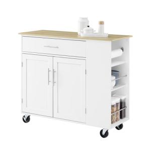 SoBuy Mueble Auxiliar de Cocina con Ruedas y Encimera – Car…