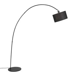 Qazqa Moderno Lámpara de arco moderna negra bombilla-WiFi-E…