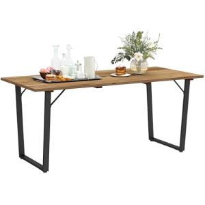 Outsunny Mesa Comedor de Jardín de Madera Rectangular Mesa…