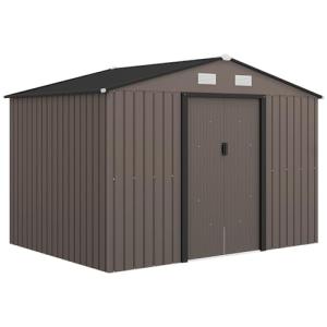 Outsunny Caseta de Jardín Exterior 4,9 m² 277x195x192 cm Ef…