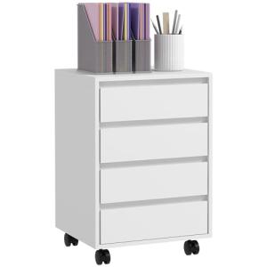 HOMCOM Cajonera de Oficina con 4 Cajones Cajonera de Escrit…