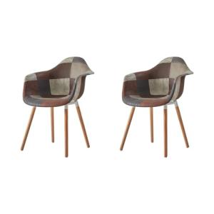 HJhomeheart Juego de 2 Sillas de Comedor de Tela Patchwork…