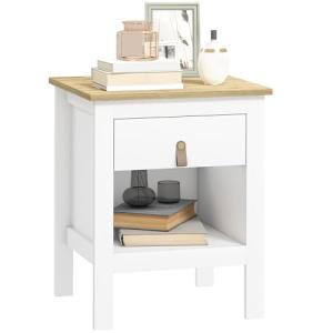 HOMCOM Mesita de Noche Moderna Mesilla de Noche con Cajón C…